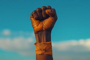 Minimalist Somali freedom fist with available copy space. photo