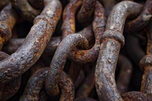 Echoes of history in rusty chains and shackles. Bearing witness to past oppression. photo