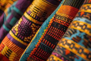 Stunning photograph highlighting the intricate beauty of African textiles and tradition. photo