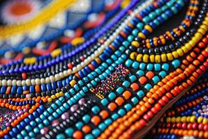 Masterful African beadwork. Striking portrayal of tradition and skill. photo