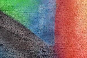 A fragment of colorful graffiti painted on a wall. Abstract urban background. photo