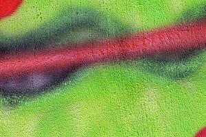 A fragment of colorful graffiti painted on a wall. Abstract urban background. photo