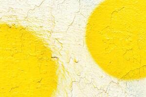 A fragment of colorful graffiti painted on a wall. Abstract urban background. photo