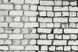 Wall texture from white old damaged bricks. Abstract background. photo
