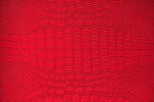 Red crocodile leather texture. Abstract backdrop for design. photo
