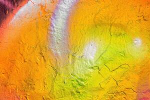 A fragment of colorful graffiti painted on a wall. Abstract urban background. photo