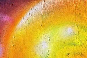A fragment of colorful graffiti painted on a wall. Abstract urban background. photo