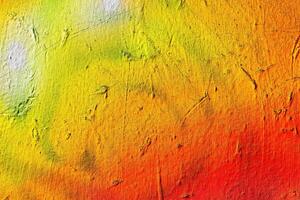 A fragment of colorful graffiti painted on a wall. Abstract urban background. photo