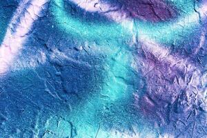 A fragment of colorful graffiti painted on a wall. Abstract urban background. photo