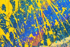 A fragment of colorful graffiti painted on a wall. Abstract urban background. photo