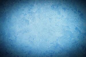 Texture of blue decorative plaster or concrete with vignette. photo