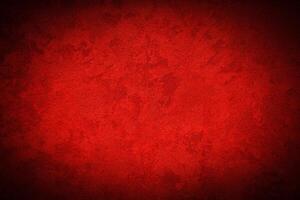 Texture of red decorative plaster or concrete with vignette. photo