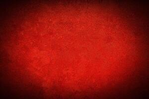 Texture of red decorative plaster or concrete with vignette. photo