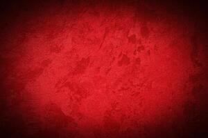Texture of red decorative plaster or concrete with vignette. photo
