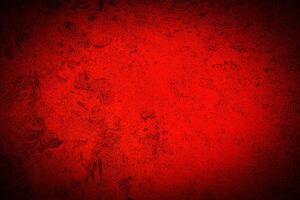 Texture of red decorative plaster or concrete with vignette. photo