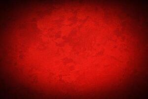 Texture of red decorative plaster or concrete with vignette. photo