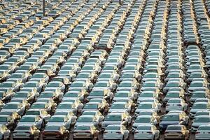 Volkswagen Group Rus, Russia, Kaluga - MAY 25, 2020 Rows of a new cars parked in a distribution center on a sunny morning in the autumn. photo