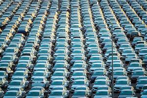Volkswagen Group Rus, Russia, Kaluga - MAY 25, 2020 Rows of a new cars parked in a distribution center on a sunny morning in the autumn. photo