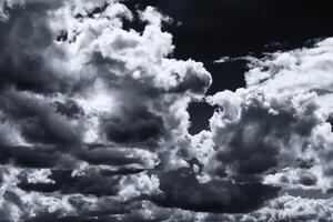Cumulus clouds in the sky in cloudy weather. Abstract background. photo