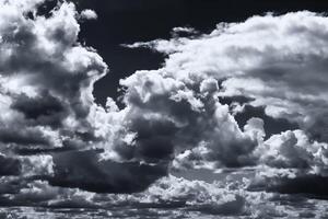 Cumulus clouds in the sky in cloudy weather. Abstract background. photo