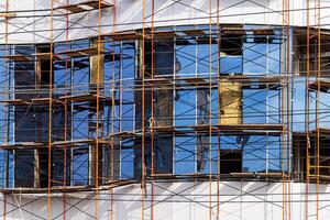 Fragment of an unfinished building under construction. photo