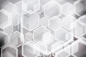 Lights bokeh. Abstract hexagon background for design. photo