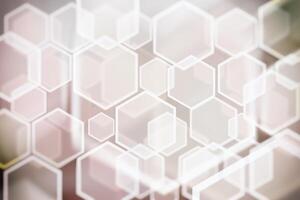 Lights bokeh. Abstract hexagon background for design. photo