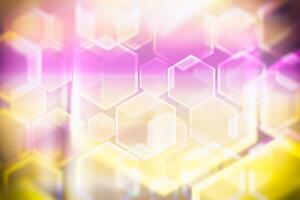 Lights bokeh. Abstract hexagon background for design. photo