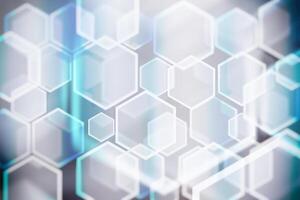 Lights bokeh. Abstract hexagon background for design. photo