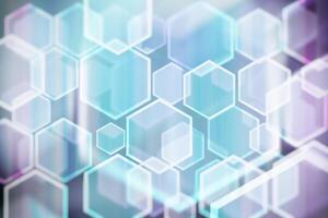 Lights bokeh. Abstract hexagon background for design. photo