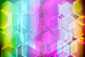 Lights bokeh. Abstract hexagon background for design. photo