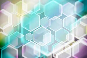 Lights bokeh. Abstract hexagon background for design. photo