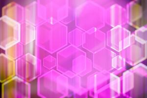 Lights bokeh. Abstract hexagon background for design. photo