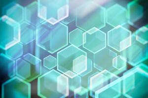 Lights bokeh. Abstract hexagon background for design. photo