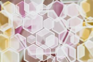 Lights bokeh. Abstract hexagon background for design. photo
