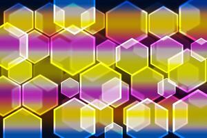 Lights bokeh. Abstract hexagon background for design. photo