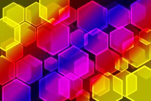 Lights bokeh. Abstract hexagon background for design. photo