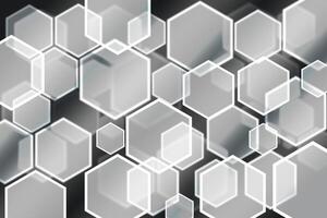 Lights bokeh. Abstract hexagon background for design. photo