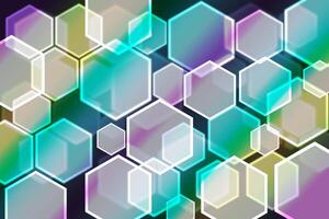 Lights bokeh. Abstract hexagon background for design. photo