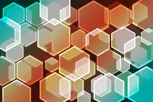 Lights bokeh. Abstract hexagon background for design. photo
