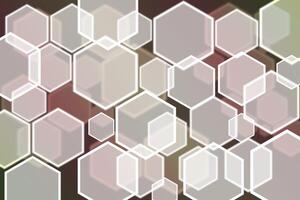 Lights bokeh. Abstract hexagon background for design. photo