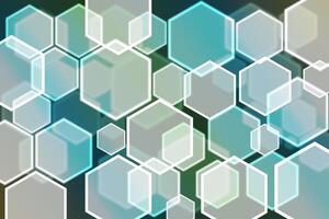 Lights bokeh. Abstract hexagon background for design. photo