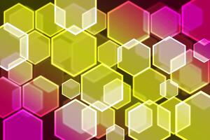 Lights bokeh. Abstract hexagon background for design. photo