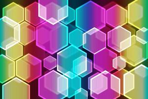 Lights bokeh. Abstract hexagon background for design. photo
