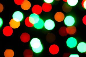 Lights bokeh. Abstract Christmas background for design. photo