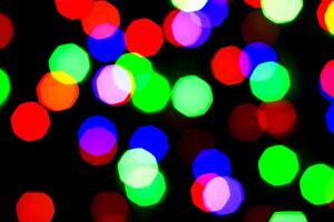 Lights bokeh. Abstract Christmas background for design. photo