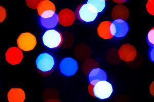 Lights bokeh. Abstract Christmas background for design. photo