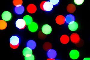 Lights bokeh. Abstract Christmas background for design. photo