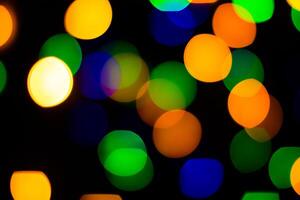 Lights bokeh. Abstract Christmas background for design. photo