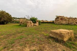 Ancient ruins of baths at tunisia, Carthage photo